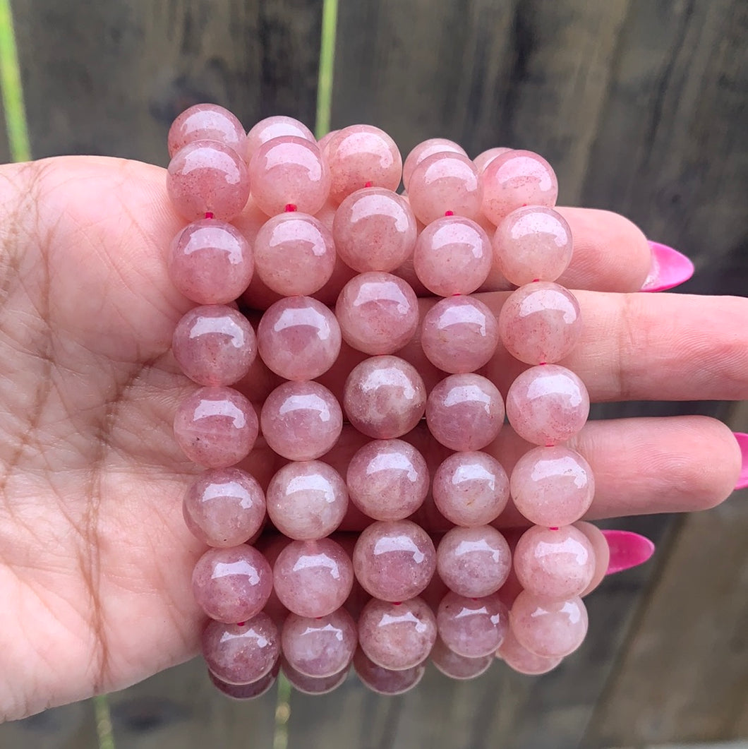 Strawberry rose quartz 12mm