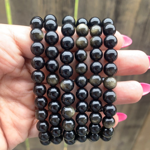 Gold sheen obsidian