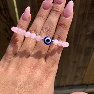 Evil eye (Rose Quartz)